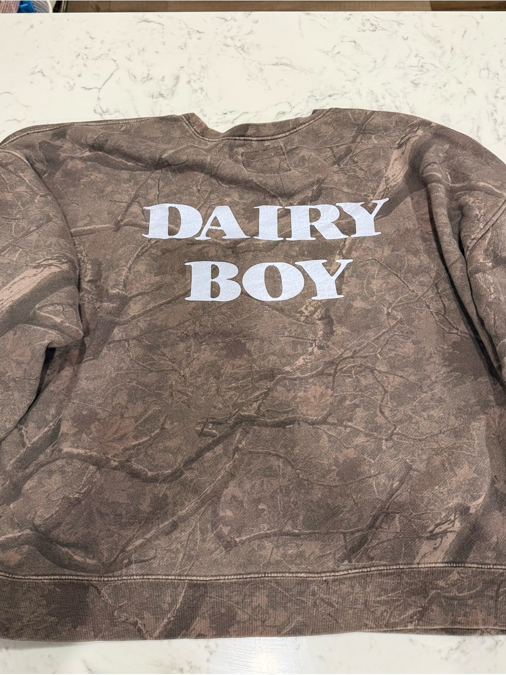 DAIRY BOY Crehwneck Sweatshirt Pullover Brown Camo Size XXL